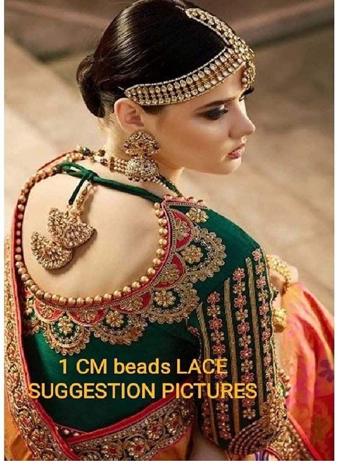 PREMDAS LACES Premdas lace Gold Beaded Lace, Indian Beaded & Trim Border, Lace Border, Beaded Tassel Trim (Gold 1) - Image 5